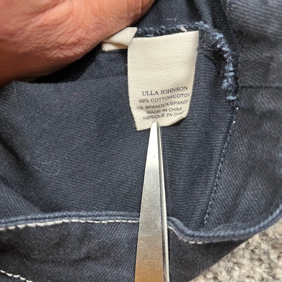 Ulla Johnson Womens Medium Black Puff Sleeve Cotton Spandex Zipper Back Top - Picture 4 of 7